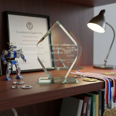 Jade Glass Personalised 15cm Award Trophy Any Engraving or Occasion Diamond Shape Jade Glass ukgiftstoreonline