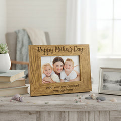 Personalised Happy Mothers Day Engraved Wooden Photo Frame Gift Mothers Day Photo Frame ukgiftstoreonline