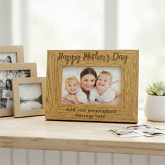 Personalised Happy Mothers Day Engraved Wooden Photo Frame Gift Mothers Day Photo Frame ukgiftstoreonline