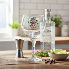 Personalised Highland Cow Butterfly Cocktail Gin Glass Gift For Her Personalised Gin Glasses ukgiftstoreonline