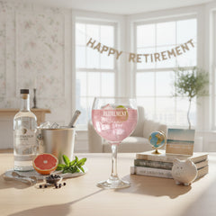 Personalised Retirement Gin and Tonic or Cocktail Glass with Name Gift Boxed