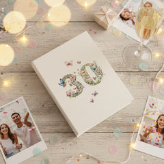 30th Birthday Photo Album Gift For Her 100 Photos 6"x4" Butterflies and Flowers Personalised Photo Album ukgiftstoreonline