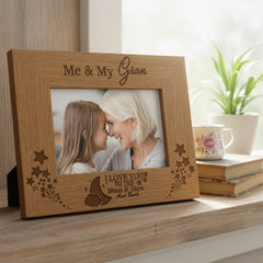 Me and My Gran Love You To The Moon Engraved Wooden Photo Frame Gift Gran Photo Frame ukgiftstoreonline