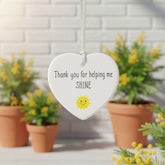 Teacher Gift thank you for helping me shine ceramic heart present Personalised Heart Gifts ukgiftstoreonline