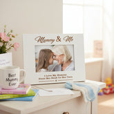 White Engraved Mummy and Me Photo Frame Gift Photo Frame ukgiftstoreonline