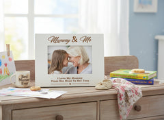White Engraved Mummy and Me Photo Frame Gift Photo Frame ukgiftstoreonline
