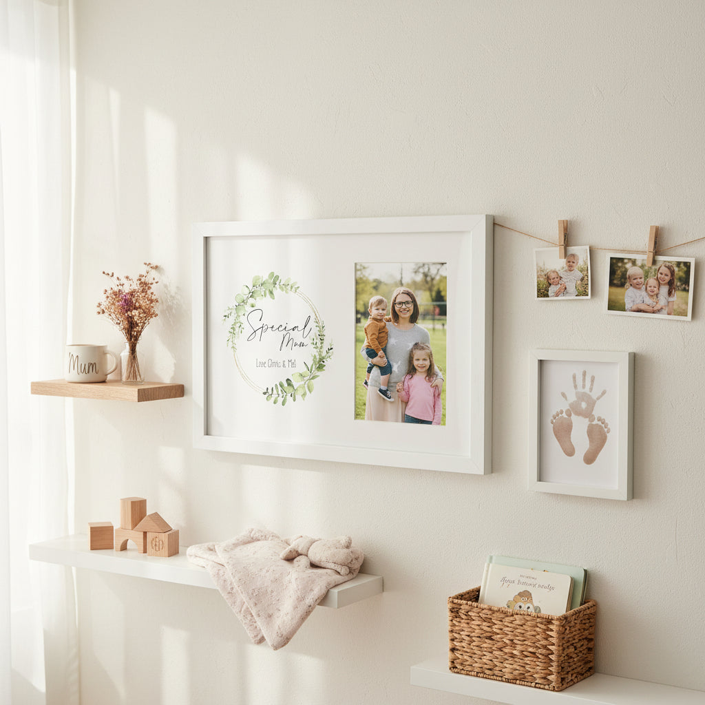 Personalised Special Mum Wreath Design Gift Photo Frame personalised photo frames ukgiftstoreonline