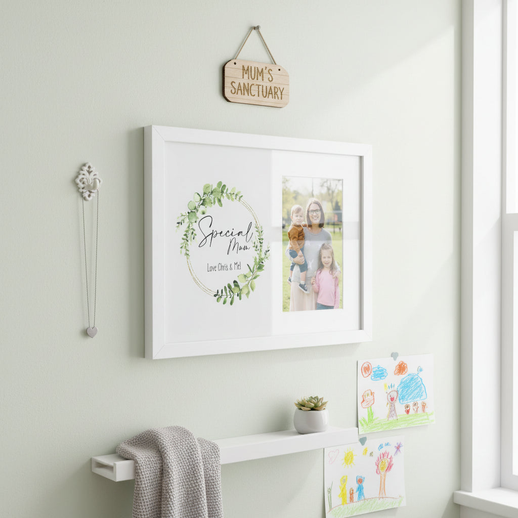 Personalised Special Mum Wreath Design Gift Photo Frame personalised photo frames ukgiftstoreonline
