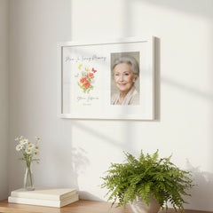Personalised Mum In Loving Memory Remembrance Photo Frame With Flowers and Butterflies personalised photo frames ukgiftstoreonline