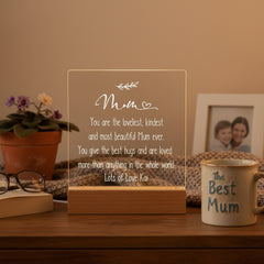 Personalised Mum Sentiment LED Night Lamp Keepsake Gift For Any Occasion Personalised Lights ukgiftstoreonline
