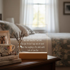 Personalised Mum Sentiment LED Night Lamp Keepsake Gift For Any Occasion Personalised Lights ukgiftstoreonline