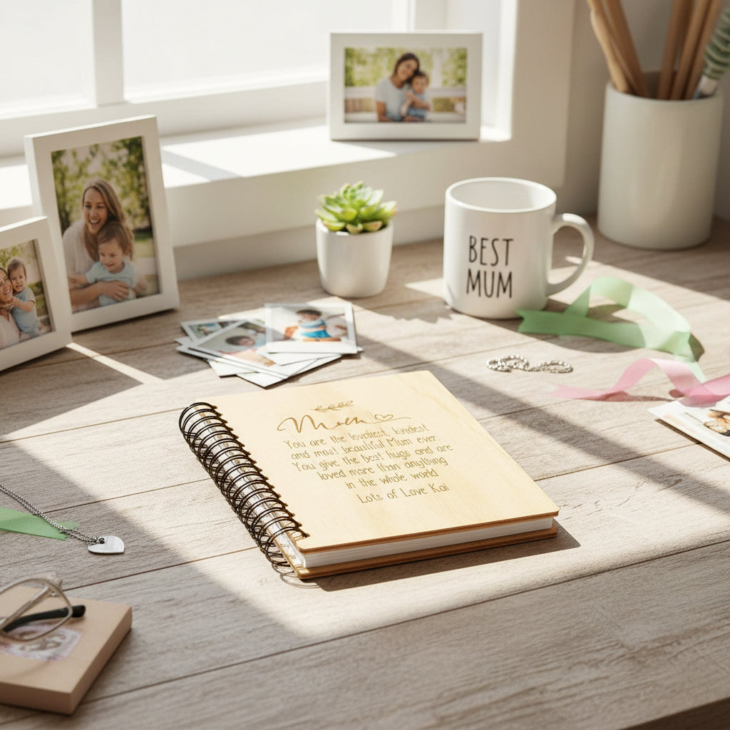 Personalised Mum Sentiment Wooden Large Photo Album Engraved Gift Scrapbook ukgiftstoreonline