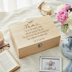 Personalised Large Engraved Wooden Mum Sentiment Memory Keepsake Gift Keepsake Boxes ukgiftstoreonline
