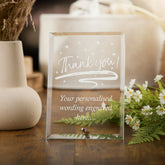 Thank You Sentiment Personalised Engraved Glass Plaque Gift Personalised Crystal Glass ukgiftstoreonline