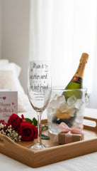 Mum Friend Sentiment Personalised Engraved Champagne Prosecco Glass Personalised Champagne Glasses ukgiftstoreonline