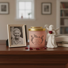 Beautiful Pink Mum Memorial Remembrance Personalised Candle Gift Tea Light Holder ukgiftstoreonline