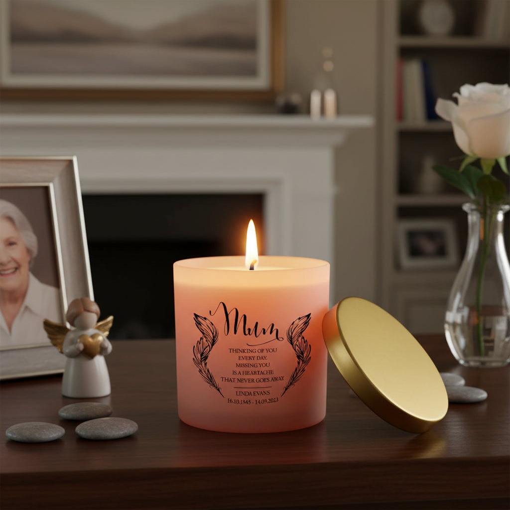 Beautiful Pink Mum Memorial Remembrance Personalised Candle Gift Tea Light Holder ukgiftstoreonline