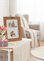 Mum Engraved Wooden Photo Picture Frame Double 6x4 Inch Landscape Photo Frame ukgiftstoreonline