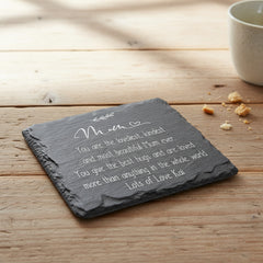 Personalised Mum Sentiment Gift Engraved Slate Stone Drink Coaster Personalised Slates ukgiftstoreonline