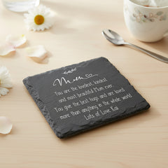 Personalised Mum Sentiment Gift Engraved Slate Stone Drink Coaster Personalised Slates ukgiftstoreonline