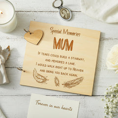 Mum Remembrance In Loving Memory Engraved Wooden Guest Book, Scrap Book or Photo Album Scrapbook ukgiftstoreonline