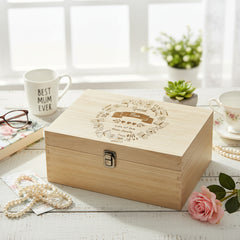 Special Mum Gift Personalised Large Engraved Wooden Keepsake Box Keepsake Memory Box Raised Words