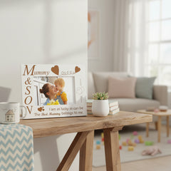 Engraved White Mummy and Son Photo Frame Gift Any Occasion Photo Frame ukgiftstoreonline