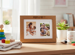 Mum and Us Engraved Double Wooden Photo Frame Gift Photo Frame ukgiftstoreonline