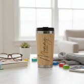 Personalised Engraved Bamboo Insulated Mummy Travel Mug Gift Personalised Mugs ukgiftstoreonline
