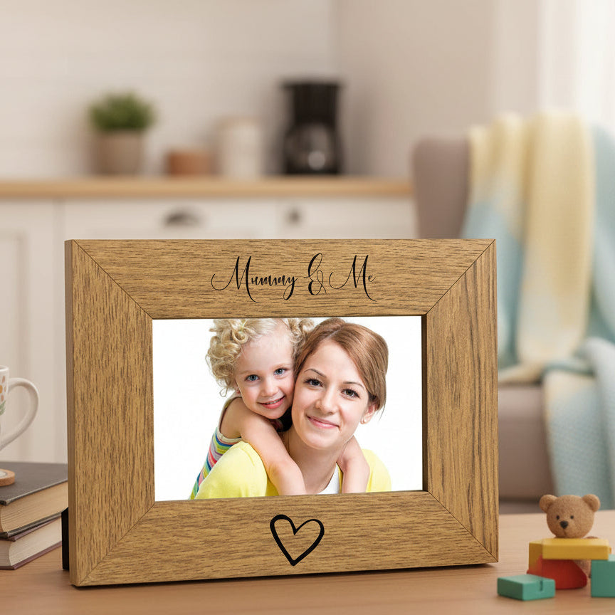 Mummy and Me Engraved Wooden Photo Frame Gift Mummy Photo Frame ukgiftstoreonline