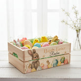 Personalised Easter Bunny Crate, Wooden Easter Crate, Easter Gift Hamper Crate storage crate ukgiftstoreonline