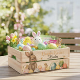 Personalised Easter Bunny Crate, Wooden Easter Crate, Easter Gift Hamper Crate storage crate ukgiftstoreonline