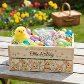Personalised Multi Easter Bunny Crate, Wooden Easter Crate, Easter Gift Hamper Crate storage crate ukgiftstoreonline