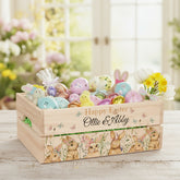 Personalised Multi Easter Bunny Crate, Wooden Easter Crate, Easter Gift Hamper Crate storage crate ukgiftstoreonline