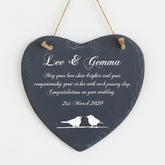 Personalised Wedding Gift Engraved Stone Slate Plaque Bird Symbol Personalised Wedding Gift ukgiftstoreonline