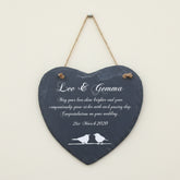 Personalised Wedding Gift Engraved Stone Slate Plaque Bird Symbol Personalised Wedding Gift ukgiftstoreonline
