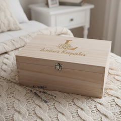 Personalised Large Floral Monogram Wooden Keepsake Box Gift For Her Keepsake Memory Box Raised Words