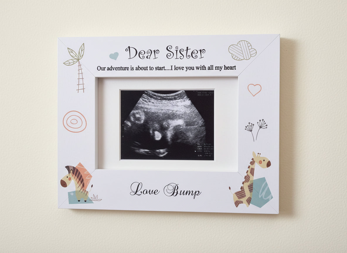 Baby Announcement Sister to be Scan Photo Frame Gift Baby Photo Frame ukgiftstoreonline