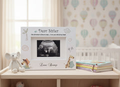 Baby Announcement Sister to be Scan Photo Frame Gift Baby Photo Frame ukgiftstoreonline
