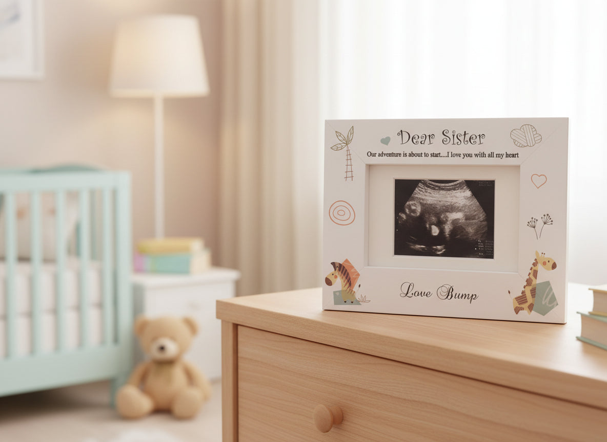 Baby Announcement Sister to be Scan Photo Frame Gift Baby Photo Frame ukgiftstoreonline