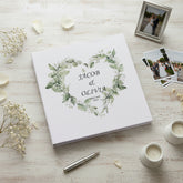 Personalised Large Linen Cover Wedding Photo Album Floral Heart photo album ukgiftstoreonline