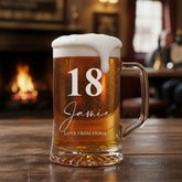 Personalised 18th Birthday Beer Glass Tankard Gift Boxed with Sentiment personalised beer glasses ukgiftstoreonline
