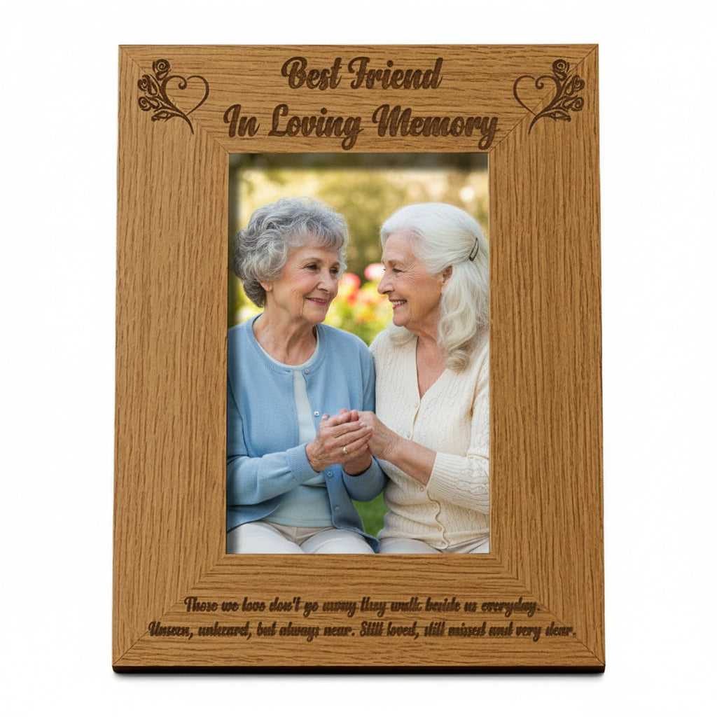 Best Friend In Loving Memory Remembrance Portrait Wooden Photo Frame Gift Loving Memory Remembrance ukgiftstoreonline
