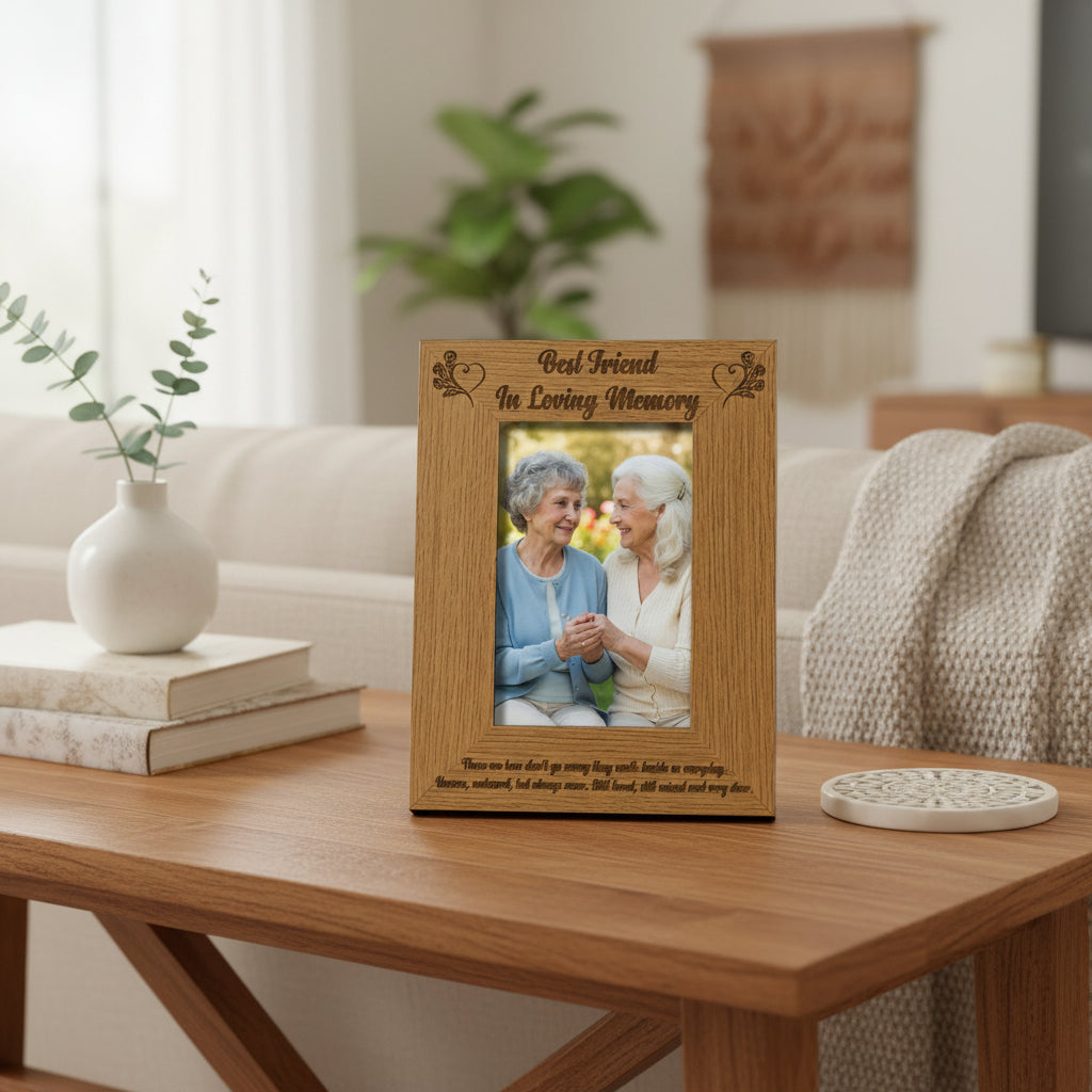 Best Friend In Loving Memory Remembrance Portrait Wooden Photo Frame Gift Loving Memory Remembrance ukgiftstoreonline