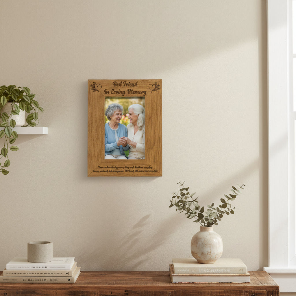 Best Friend In Loving Memory Remembrance Portrait Wooden Photo Frame Gift Loving Memory Remembrance ukgiftstoreonline