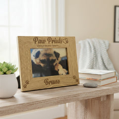 Personalised Pet Dog Photo Frame Remembrance Cat Puppy Paw Prints