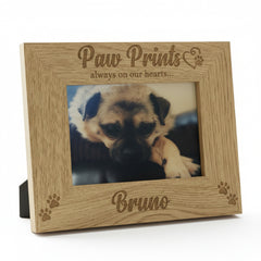 Personalised Pet Dog Photo Frame Remembrance Cat Puppy Paw Prints
