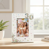30th Birthday Photo Picture Frame Gift For Her With Butterflies and Flowers