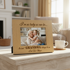 Best Grandma Belongs To Me Personalised Engraved Wooden Photo Frame Gift Photo Frame ukgiftstoreonline