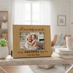 Best Grandma Belongs To Me Personalised Engraved Wooden Photo Frame Gift Photo Frame ukgiftstoreonline